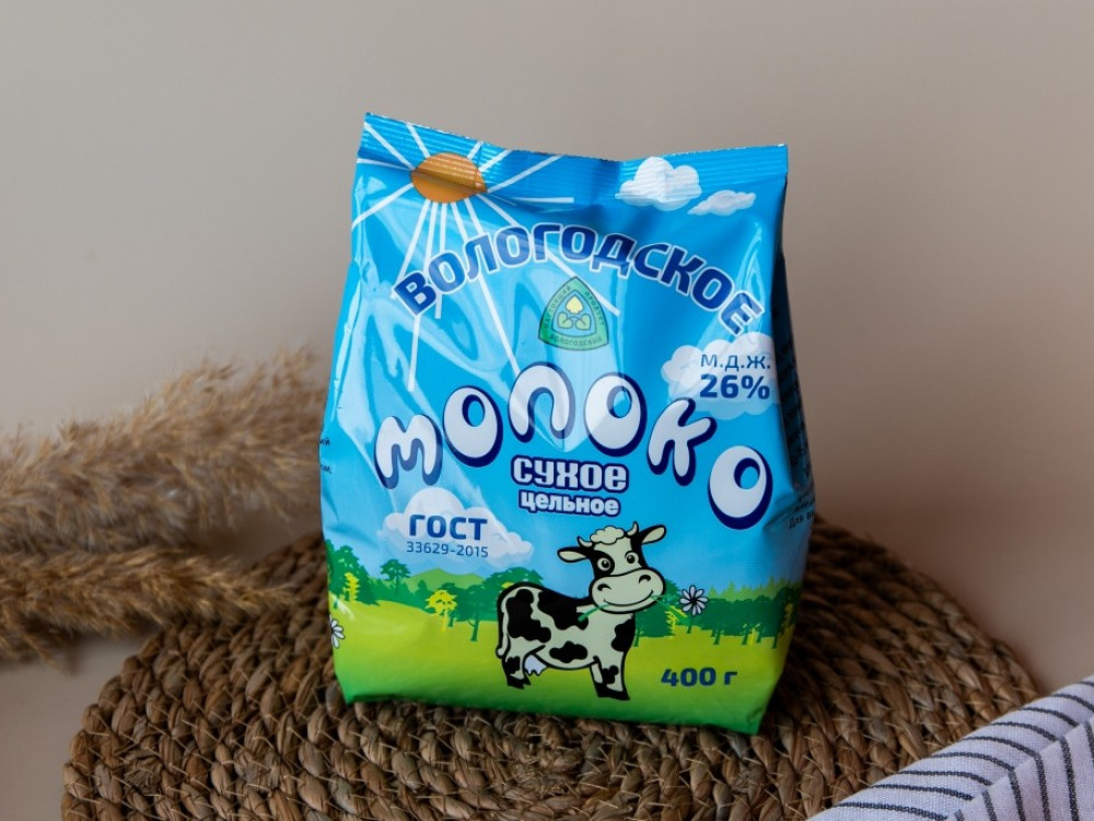 Сухое цельное молоко с м.д.ж. 26,0%, 400 г